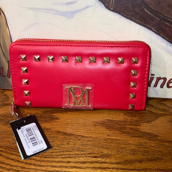 Badgley Mischka Handbags - Badgley Mischka Clutch/ Zip Around Long Wallet - Red NWT